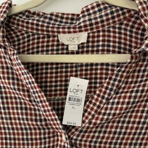 Loft flannel blouse, brand new w/ tags